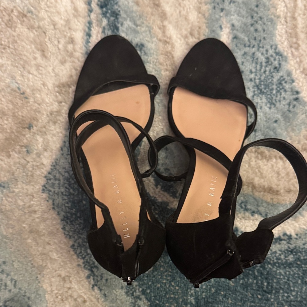 Kelly & Katie Black Strappy Heels
